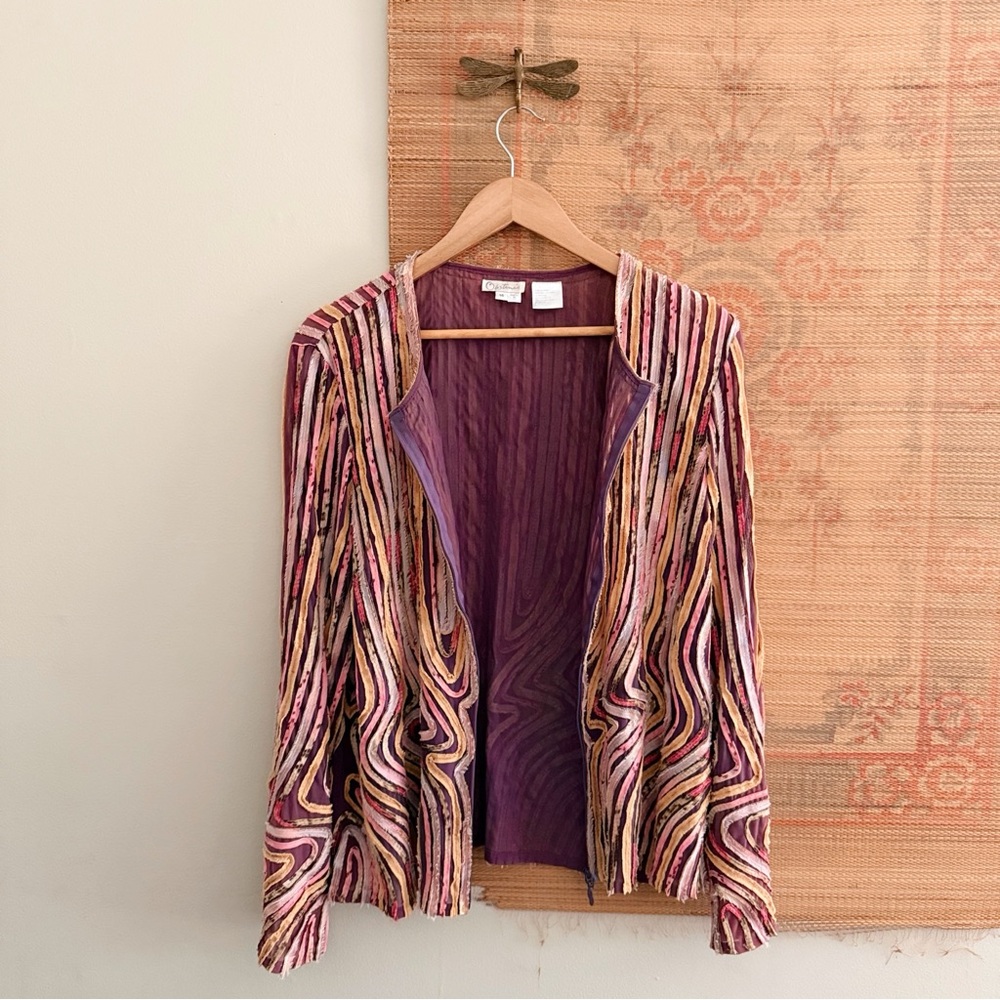 Vintage Wearable Art Mesh Lightweight Jacket